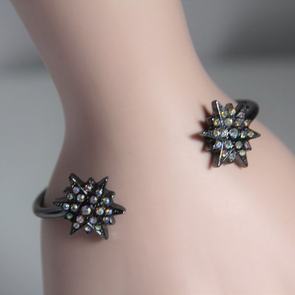 Loren Hope Rhodium Aurora Borealis Crystal Cuff